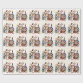 Peter het konijn met kerstelven cadeaupapier (Vlak)