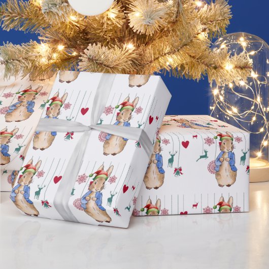 Peter het Konijn met kerstversiering Cadeaupapier (Feestdagen)