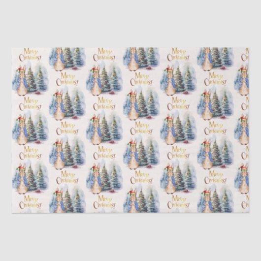 Peter het Konijn Vrolijke Kerstboom Tissuepapier (Voorkant)