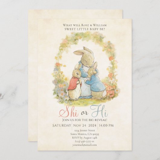  Peter het konijnengeslacht onthult hij of zij Kaart (Voorkant / Achterkant)