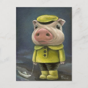 Peter, het varken dat zijn boot vaart briefkaart
