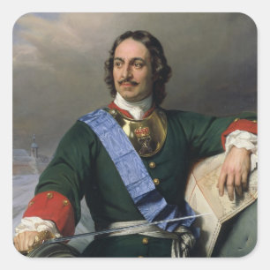 Peter I de Grote 1838 Vierkante Sticker