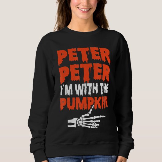 Peter I'm with the Pumpkin Halloween Costume Coupl Trui (Voorkant)