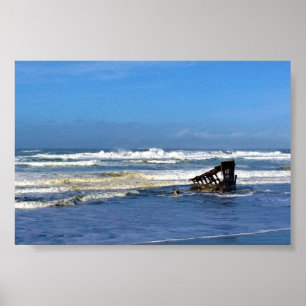 Peter Iredale Shipwreck, kust van Oregon Poster