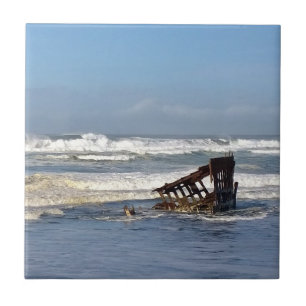 Peter Iredale Shipwreck, kust van Oregon Tegeltje