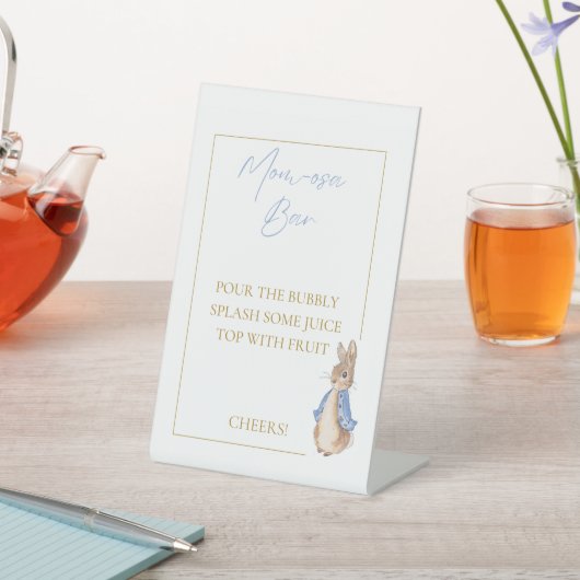 Peter konijn babyshower reclamebord met voetstuk (Insitu)