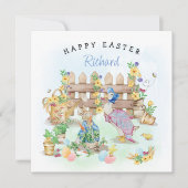 Peter Konijn Gelukkig Pasen Feestdagenkaart (Voorkant)