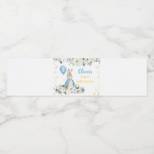 Peter Konijn Waterfles Label Verjaardagsfeestje Waterfles Etiket (Enkel label)