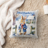 Peter Konijn winter huisje kerstcadeaus Kussen (Deken)