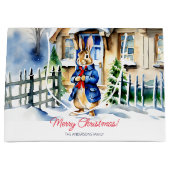 Peter konijn winter Kerstmis sjabloon Groot Cadeauzakje (Voorkant)