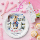 Peter konijn winter verjaardagsfeestje servies papieren bordje (Feest)