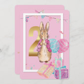 Peter le lapin deuxième invitation anniversaire (Devant / Derrière)