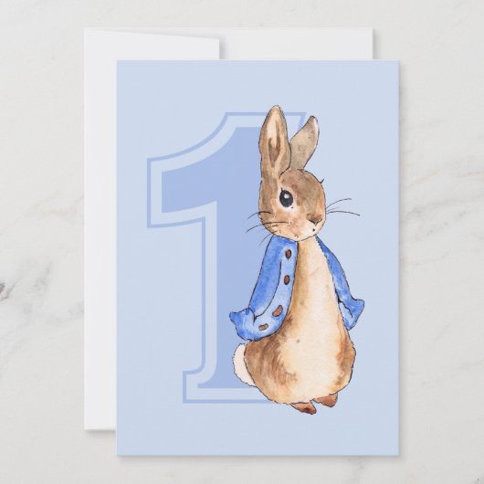 Peter le lapin première invitation d'anniversaire (Devant)
