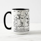 Peter Max 60s-stijl hoofdmeisjestekeningen Mok (Links)
