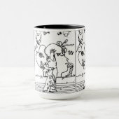 Peter Max 60s-stijl hoofdmeisjestekeningen Mok (Midden)