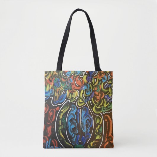 " peter max art style " bloemen en vase bag draagtas (Voorkant)