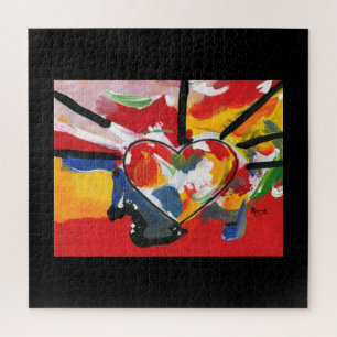 Peter Max kleurrijke waterverf Abstract hart Legpuzzel