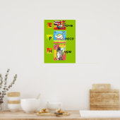 Peter Max kunststijl LOVE PEACE HOPE Poster (Keuken)