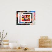 Peter Max oorspronkelijk getekend acrylschilderij Poster (Keuken)