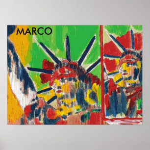 Peter Max oorspronkelijk getekend acrylschilderij Poster