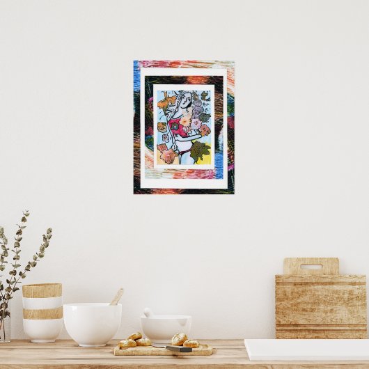 Peter Max oorspronkelijk getekend acrylschilderij Poster (Keuken)