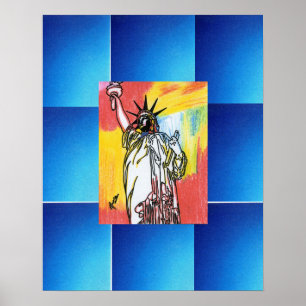 Peter Max oorspronkelijk getekend acrylschilderij Poster