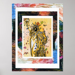 Peter Max, origineel getekend acrylschilderij Poster