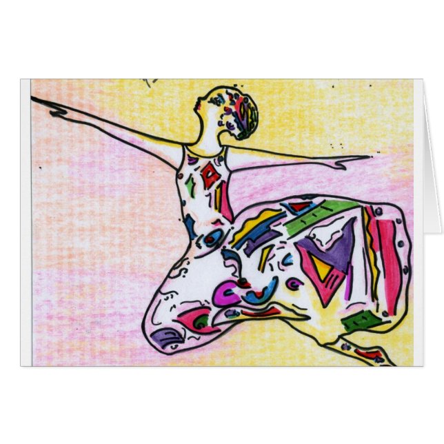 Peter Max style carte de danse beauté (Devant horizontal)