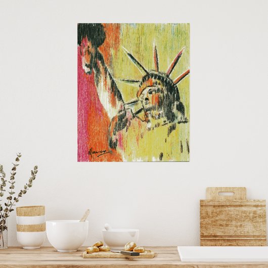 Peter Max: Vrijheidsbeeld Poster (Keuken)
