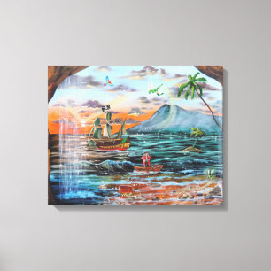 Peter Pan Hook's cove Tinker Bell schilderij Canvas Afdruk