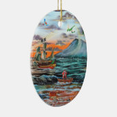 Peter Pan Hook's cove Tinker Bell schilderij Keramisch Ornament (Rechts)