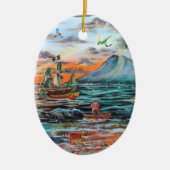 Peter Pan Hook's cove Tinker Bell schilderij Keramisch Ornament (Voorkant)