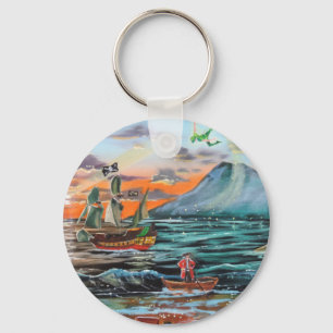 Peter Pan Hook's cove Tinker Bell schilderij Sleutelhanger