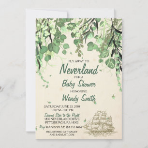 Peter Pan Neverland Baby shower Uitnodiging