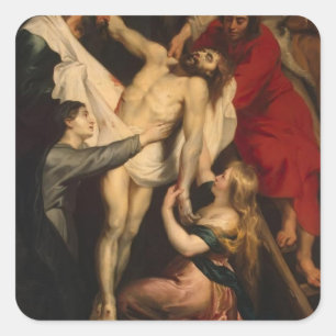 Peter Paul Rubens - Afkomst van het Kruis Vierkante Sticker