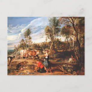 Peter Paul Rubens Melkmeisjes met vee in een lands Briefkaart