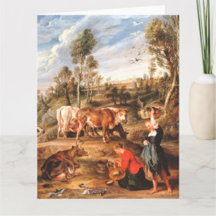 Peter Paul Rubens Melkmeisjes met vee in een lands Kaart