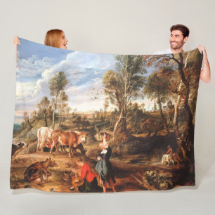 Peter Paul Rubens Milkmaids met vee in een land Fleece Deken
