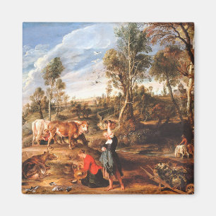 Peter Paul Rubens Milkmaids met vee in een land Magneet