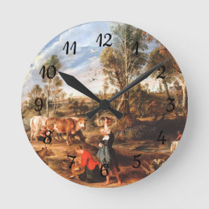Peter Paul Rubens Milkmaids met vee in een land Ronde Klok