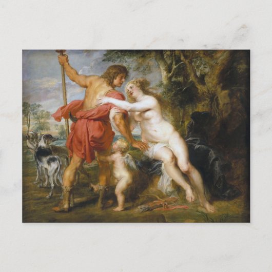 Peter Paul Rubens - Venus en Adonis Feestdagenkaart (Voorkant)