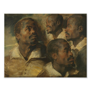 Peter Paul Rubens - Vier studies van een hoofd Foto Afdruk