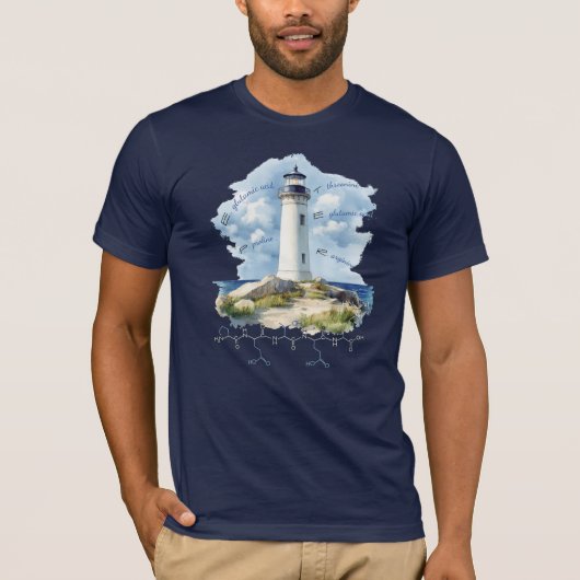PETER peptide, Lighthouse 1 w / aangepaste tekst,  T-shirt (Voorkant)