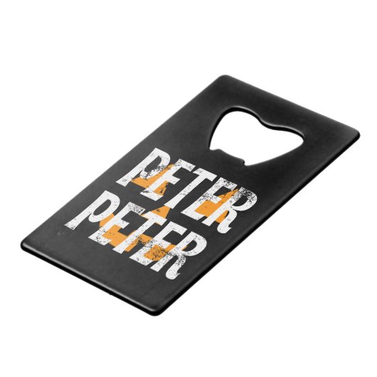 Peter Peter Fall Season Pumpkin Kredietkaart Flessenopener (Voorkant Gekanteld)
