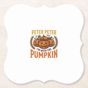 Peter Peter Pompoen Vintage Halloween T-shirt Ontw Kartonnen Onderzetters