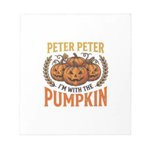 Peter Peter Pompoen Vintage Halloween T-shirt Ontw Notitieblok