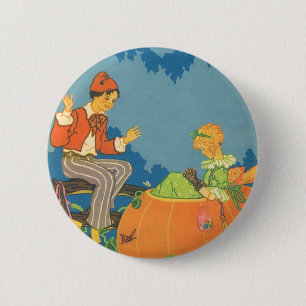Peter Peter Pumpkin Eater, Nursery Rhyme Ronde Button 5,7 Cm