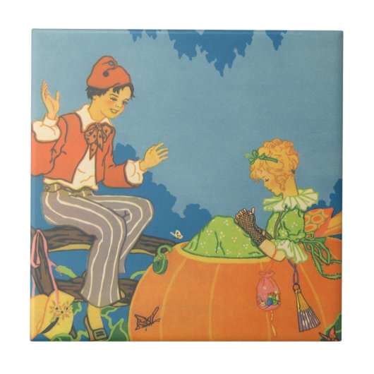 Peter Peter Pumpkin Eater,  Nursery Rhyme Tegeltje (Voorkant)