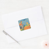 Peter Peter Pumpkin Eater, Nursery Rhyme Vierkante Sticker (Envelop)