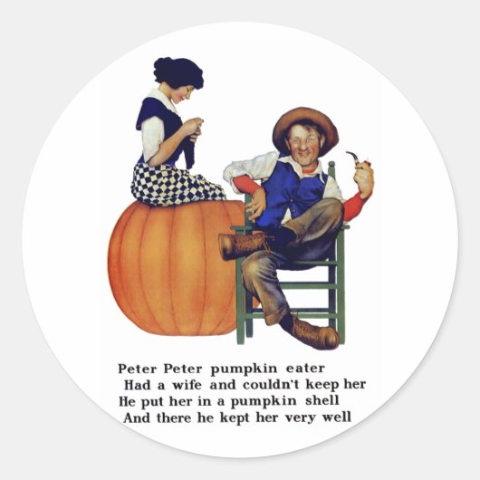 PETER PETER PUMPKIN EATER RONDE STICKER (Voorkant)